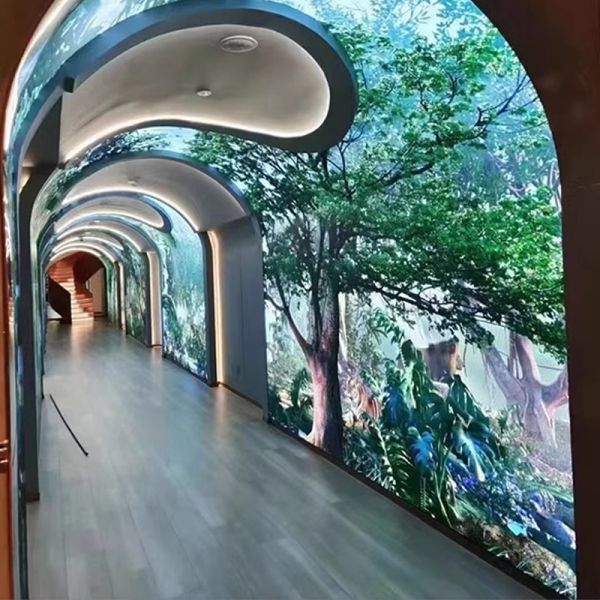 Immersive Flexible Curved LED Videos Walls Display 3D Interactive Tunnel LED Screen