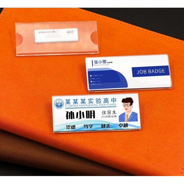 Various Sizes Plastic Cover Sublimation White Aluminum Name Tag Blanks Custom Metal Name Badges Employee Pin