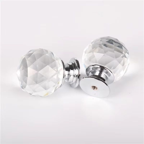 Hardware Accessories Zinc Alloy Wardrobe Knob Pull Kitchen Cabinet Drawer Sphere Ball 20mm Crystal Furniture Handle