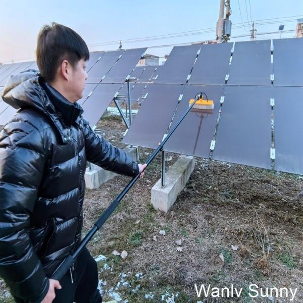 Solar Panel Care 6.0-Meter Telescopic Handle and 35-Cm Flat Nylon Head for Cleaning