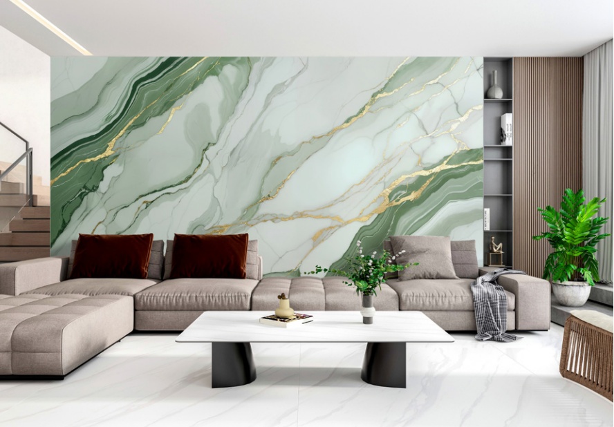 Luxury PVC Marble Wall Sheet UV Coated Marble Finish Panel for Bedroom Living Room