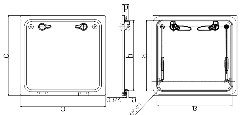 Square Aluminum Marine Window Boat Portholes Deck Hatches 15mm Thickness
