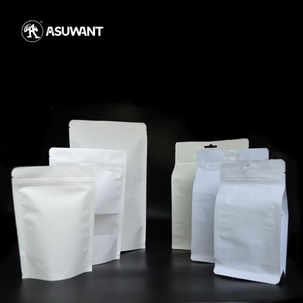 O branco claro da janela imprimiu o logotipo personalizado 25KG natural do alimento dos sacos de papel de Kraft