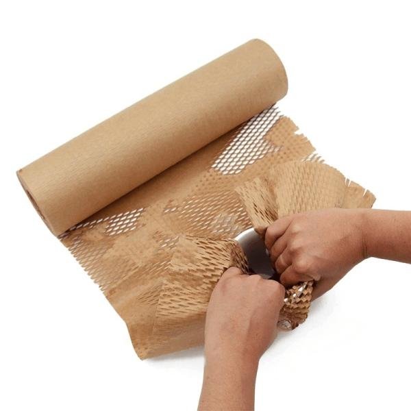 GDCX White Honeycomb Paper Brown Craft Paper Roll Honey Comb Paper Honeycomb Wrapper Honeycomb Oemrollingpaper for Glass