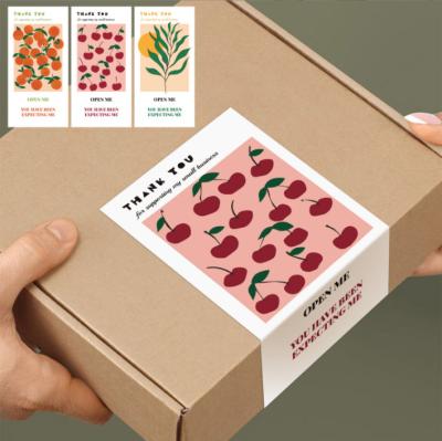 Rectangle Thank You Stickers For Gift Box Seal Tag Labels Happy Post Labels Open Me Stickers