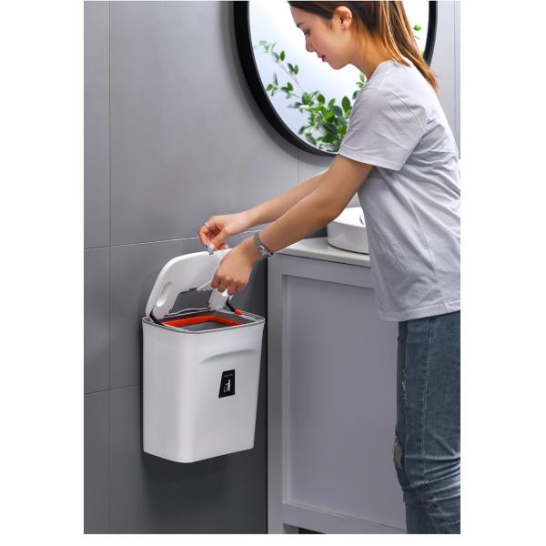Home Cabinet Door Toilet Bathroom Living Room Kitchen Hanging Creative Sanitary Bucket Wastebasket Slide Wall Hanging Trash Can