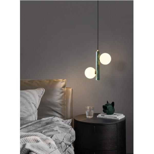Nordic Creative Natural Marble Chandelier Bedroom Restaurant Bar Luxury Brass Lamp