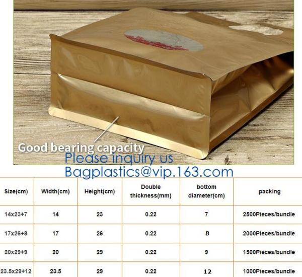 Square Bottom Zipper Valve Pouch, Tin Tie Aluminum Foil Coffee Bags With Valve, Aluminum Flat Bottom Bags