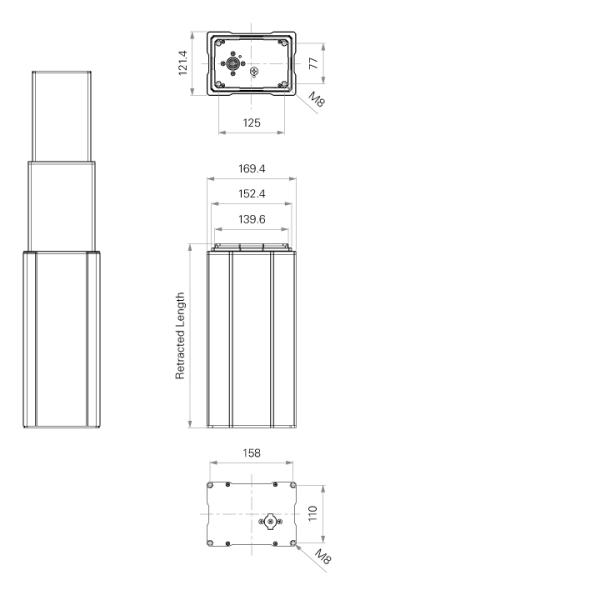 Colonnes élévatrices électriques 4 voies 24V DC à effet hall Kit de télécommande Synchronisation