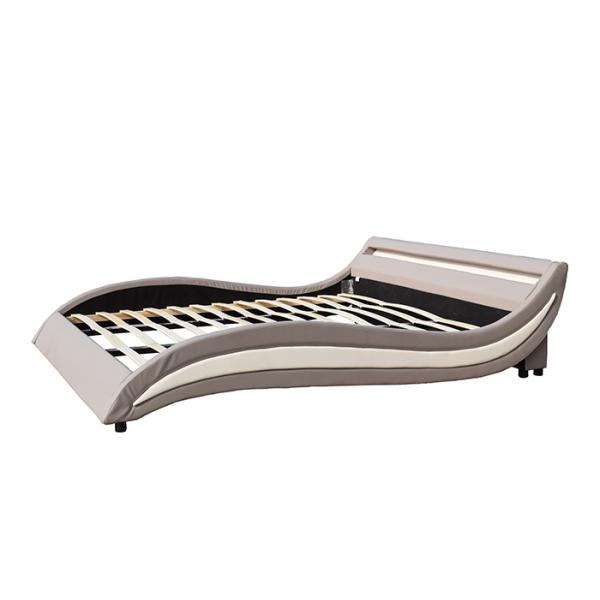 Современный стиль светодиодный свет кожаная покрытая кровать Для спальни