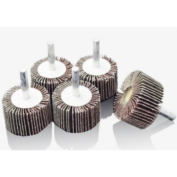 Brown Aluminum Oxide Shaft Mounted Flap Wheels 40mm For Die Grinders