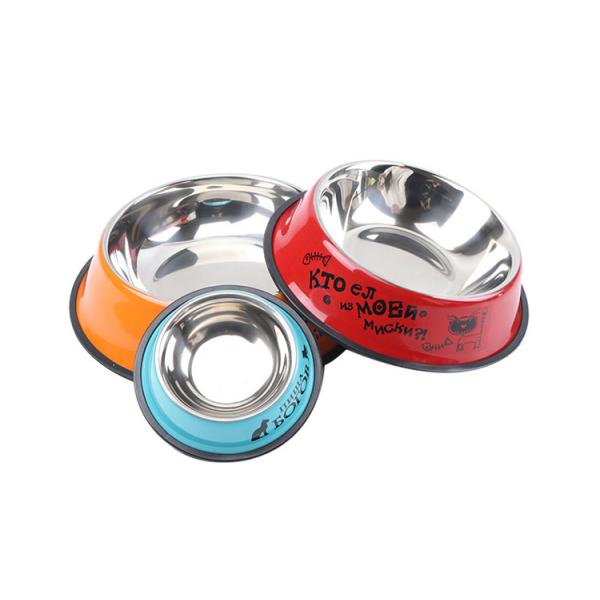 Cuencos para comida para perros de 10 oz - 50 oz, cuencos para perros de acero inoxidable con recubrimiento en polvo