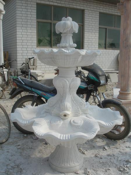 Garden Odm Stone Water Fountain Outdoor With Crane And Columns