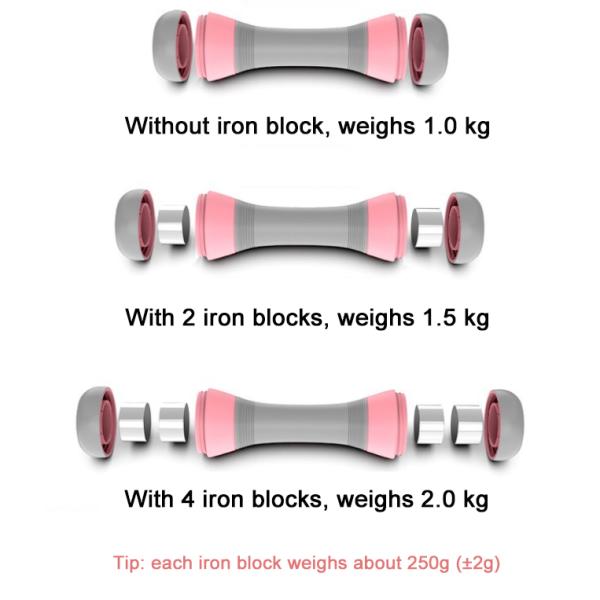 Уровни 1.5kg гантели 4 неопрена фитнеса TPR регулируемые