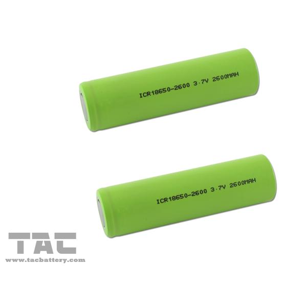 2600mAh Lithium Ion Battery Pack High Energy 3.7V ICR18650 Flat Top