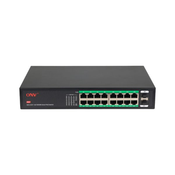 18 Port Gigabit PoE Switch Unmanaged With 30W Per Port Plug And Play Design