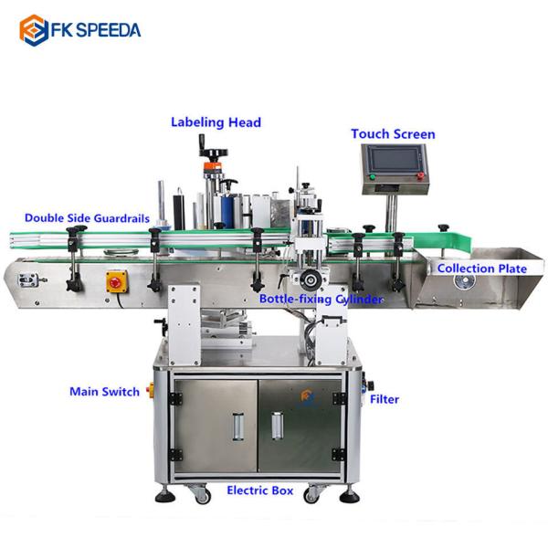 Automatic 1 mm Labeling Accuracy Round Bottle Labeling Machine for Plastic Sticker