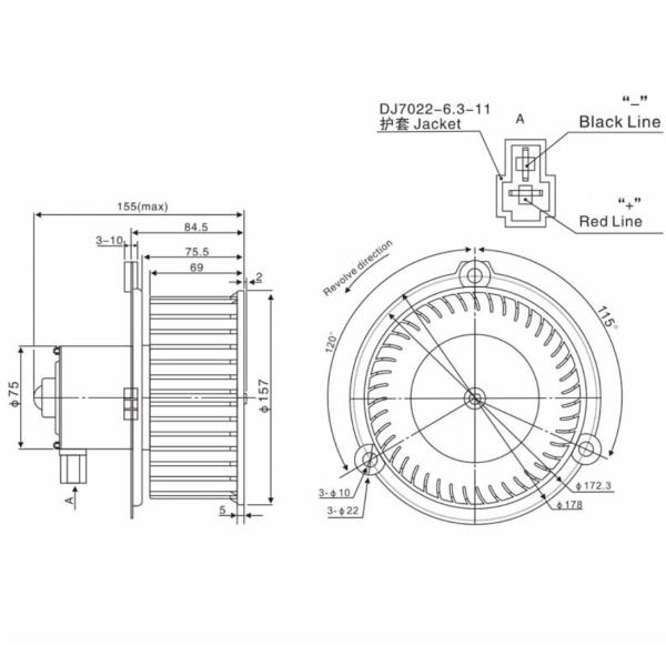 Малошумная воздуходувка AC окна 6A 3200rpm