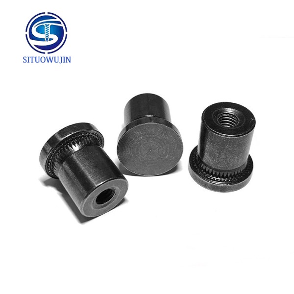 Black Oxide Flange Blind Nut, Single Through Hole Flange Lock Nut