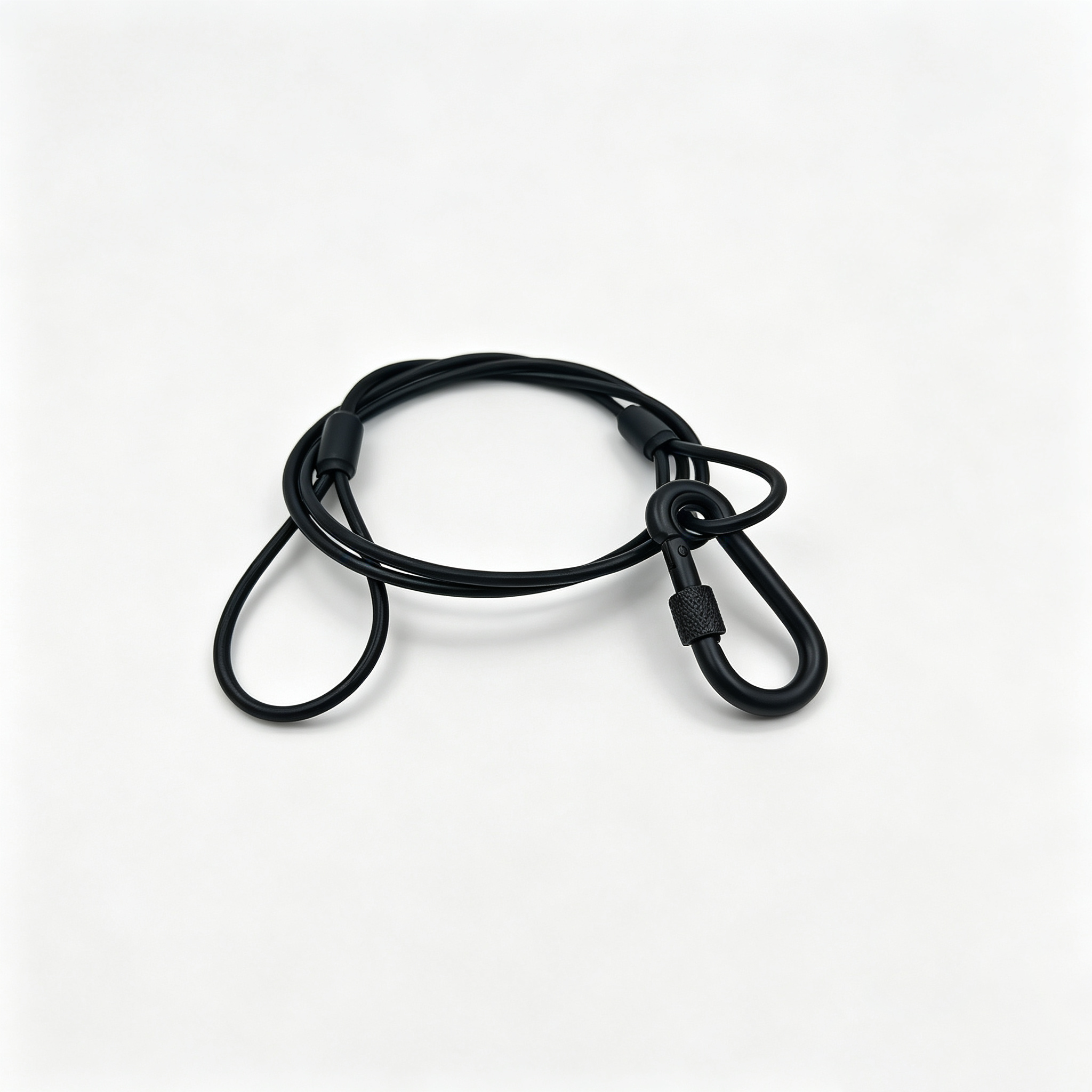 Black  Medium Duty Stainless Steel Safety Cable Electroplated Carabiner Spring Hook for Stage Light Fixture Security Protection