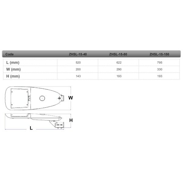 80W LED Street Light Fixtures 8000lm for Roadway Die casting Aluminium 120lm/w