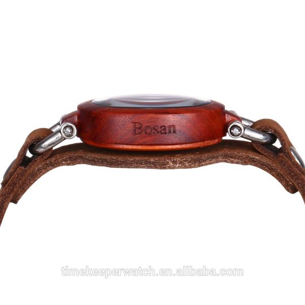 fashion lady watches , vintage designs , leather wood watches in elegant ,