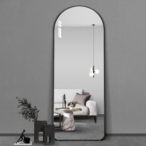 LED Lighted Salon Mirror Full Length Metal Frame Bathroom Mirror Wall Mounted