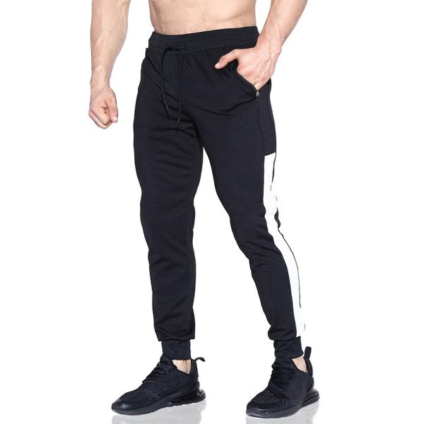 Le pantalon courant de vêtements de sport de noir de cordon de coton de 65% des