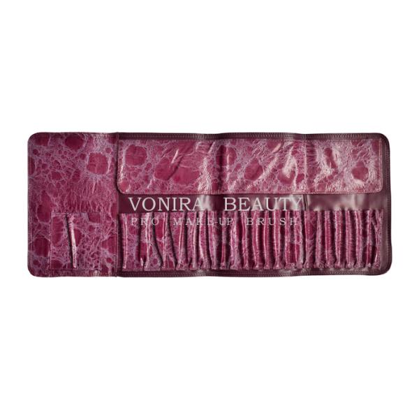 Pro 26 Slots Makeup Brush Bag Roll Clutch Purse Pen Holder Toiletry Stationery Case Crocodile Leather