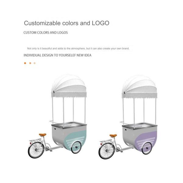 220V/110V Gelato Cart with Bike Support Customization and Voltage