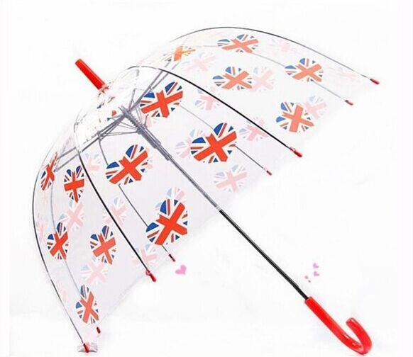 Mini Straight Kids Little Girl Clear Fold Up Umbrella Poe / Pvc Transparent For Promotion