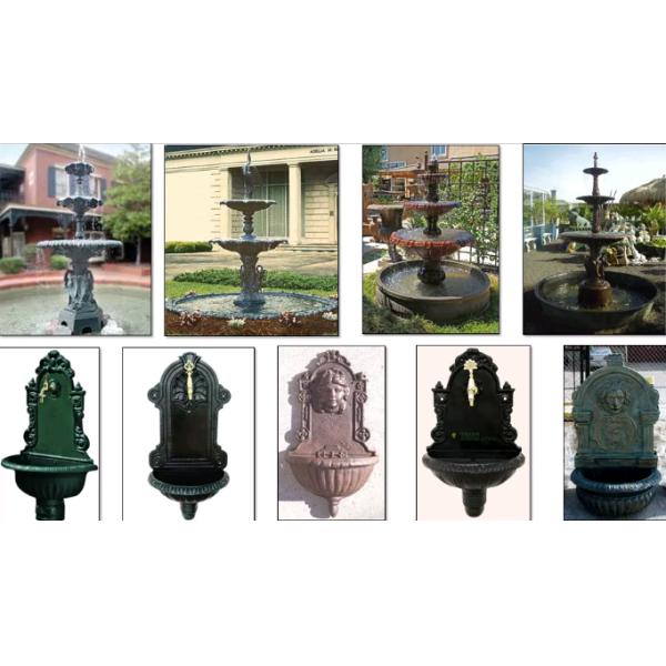 Декоративные железные детали 2 уровень Садовый литой железный фонтан Внешнее садовое украшение