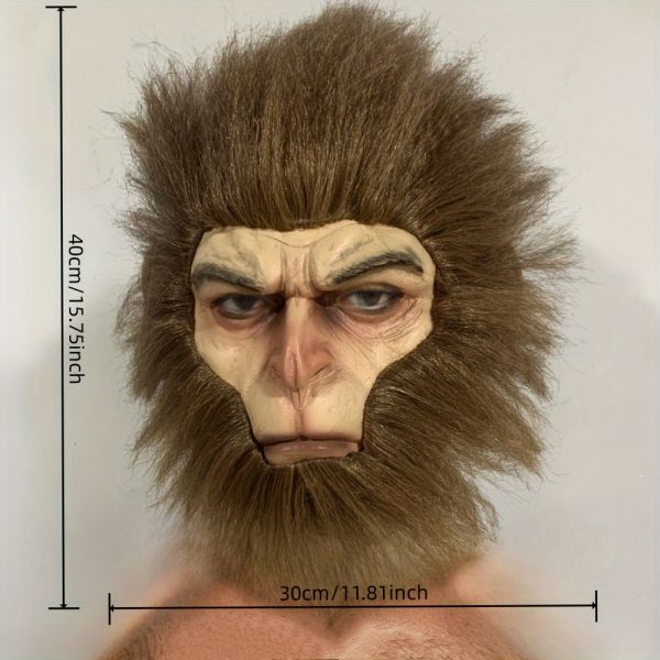 Latex Material Fantasy Mask for Theatrical Performances with One Size Fits Most and Includes Mask and Hat