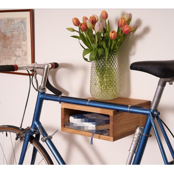 Classification Non-folding Rack Wall Mounted Bike Rack with Handmade OAK Wood Design