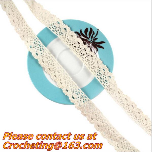Ivory 2.5cm Width Vintage Style Cotton Crochet Lace Edge Trim Ribbon Sewing Crafts Fabric