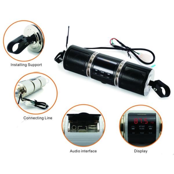 Bluetooth Audio Player Other Motorcycle Parts Water Resistant Stereo Speaker FM Radio AUX USB TF MP3 Player