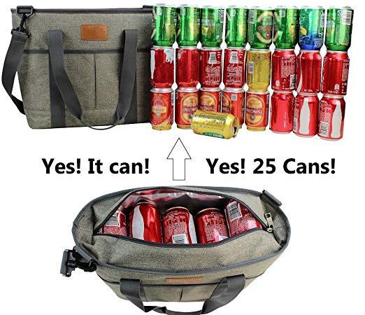 25 CAN Waterproof Insulated Cooler Carry Bag , Outdoor Picnic Cooler Tote Bag