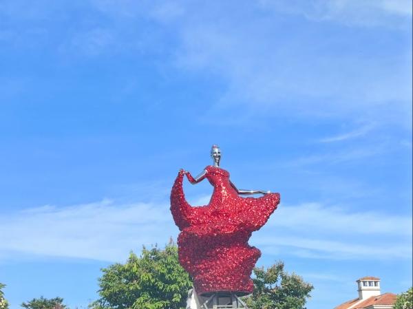 contemporary Garden Statues And Sculptures Red Baking Varnished Forging