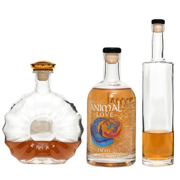 375ml 500ml 700ml 750ml Different Sizes Glass Liquor Bottles for Vodka Whisky Rum Gin