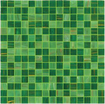 Spring green gold line glass mosaic mix pattern entrance backspalsh