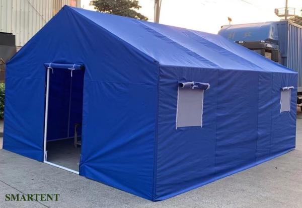 Blue Disaster Relief Tent Oxford Steel Tube Frame Outdoor Event Tent Temporary Shelter 3X4M