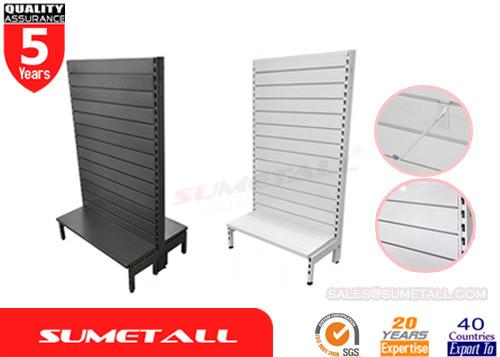 Black White Metal Retail Gondola Shelving / Gondola Display Stands Adjustable Height