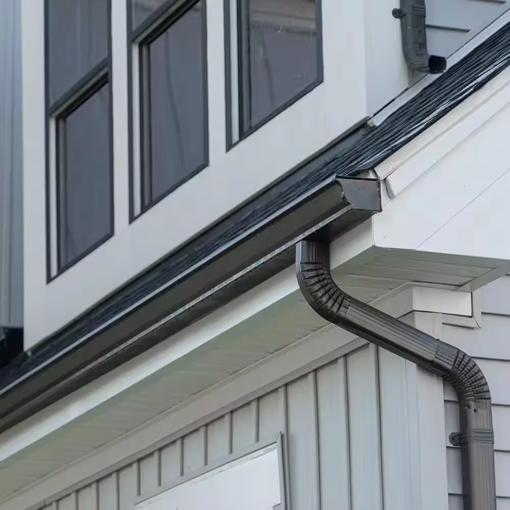 0.3-0.8mm PPGI Galvanized Sheet Aluminum Rain Gutter Roll Forming Machine Residential Commercial Building Roof Drainage Project