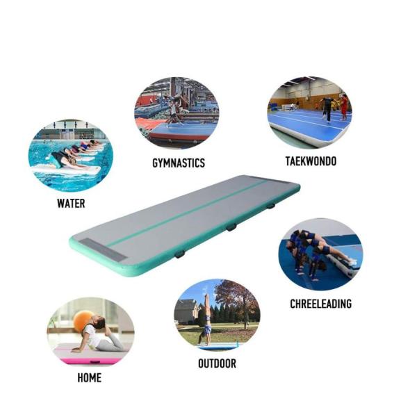 Inflatable Gymnastics Tumbling Mat Air Track Floor Mats with Pump Home Use Pink