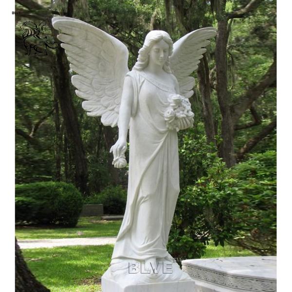 Marble Angel Statue Life Size Large Statue Sculpture Hand Carved Outdoor Garden Decoration