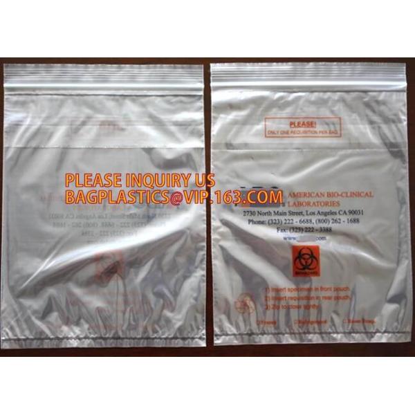 сумки стиля замка застежка-молнии образца кармана двойника лаборатории 6кс9, сумка замка застежка-молнии конвертов образца/пластиковый медицинский переход п образца