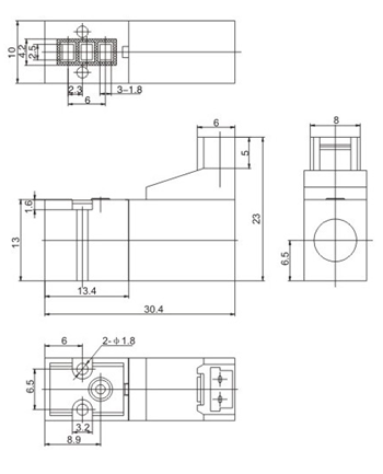 10mm 15mm 3/2 миниатюрных клапанов соленоида 1.3W 24VDC для пневматической автоматизации тканья и вязать