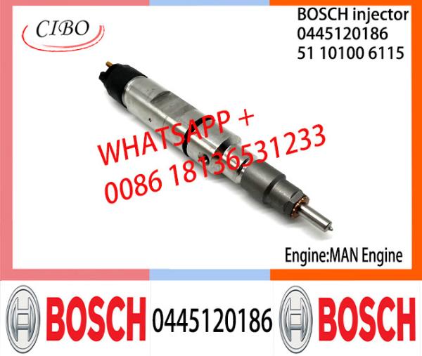 Conjunto original 0445120186 do injetor de combustível 51101006115 de BOSCH 0445120186 51101006115 para a VW do HOMEM