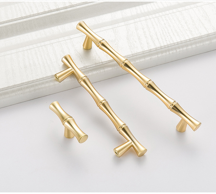 Modern Solid Alloy T-Bar Drawer Pull Handle Golden Luxury Furniture Handles for Kitchen Dresser Bedroom Apartment Use Factory