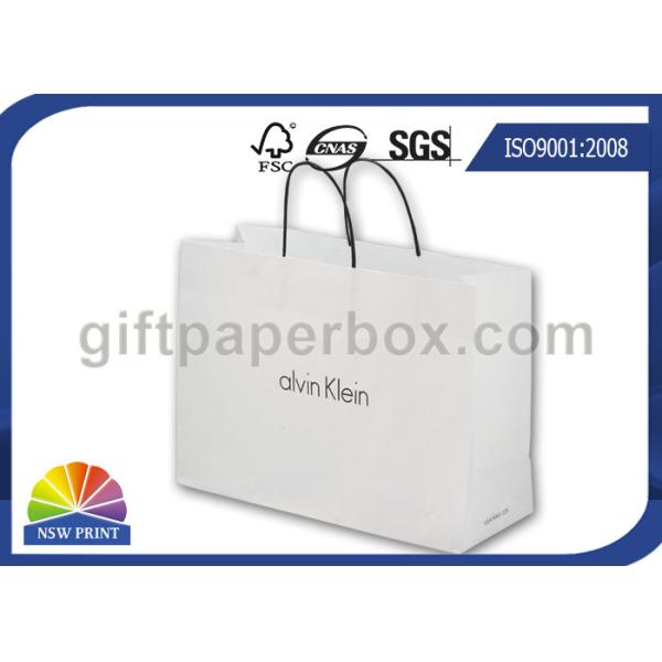 Шикарный белый мешок Tote бумаги Kraft/бумажные хозяйственные сумки с ручками для упаковывать одежды